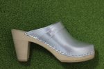 Women s Stockholm Clog - Silver Metallic Leather Hot on Sale