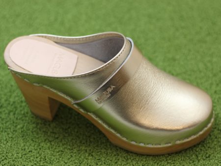 Women s Stockholm Clog - Gold Metallic Leather For Discount