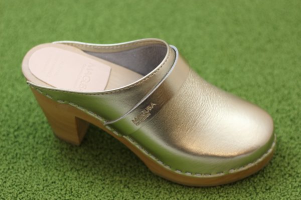 Women s Stockholm Clog - Gold Metallic Leather For Discount