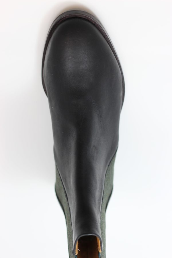 Women s Medlar Boot - Black Green Leather Felt Hot on Sale