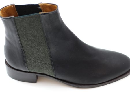 Women s Medlar Boot - Black Green Leather Felt Hot on Sale