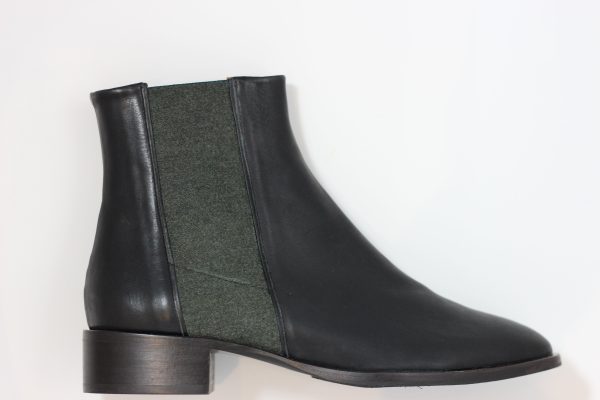 Women s Medlar Boot - Black Green Leather Felt Hot on Sale