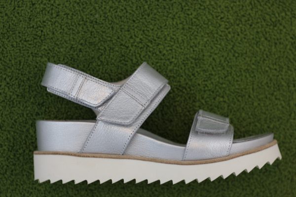 Women s Elba Velcro Sandal - Plata Metal Leather Online Hot Sale