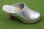 Women s Stockholm Clog - Silver Metallic Leather Hot on Sale