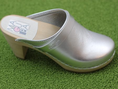 Women s Stockholm Clog - Silver Metallic Leather Hot on Sale