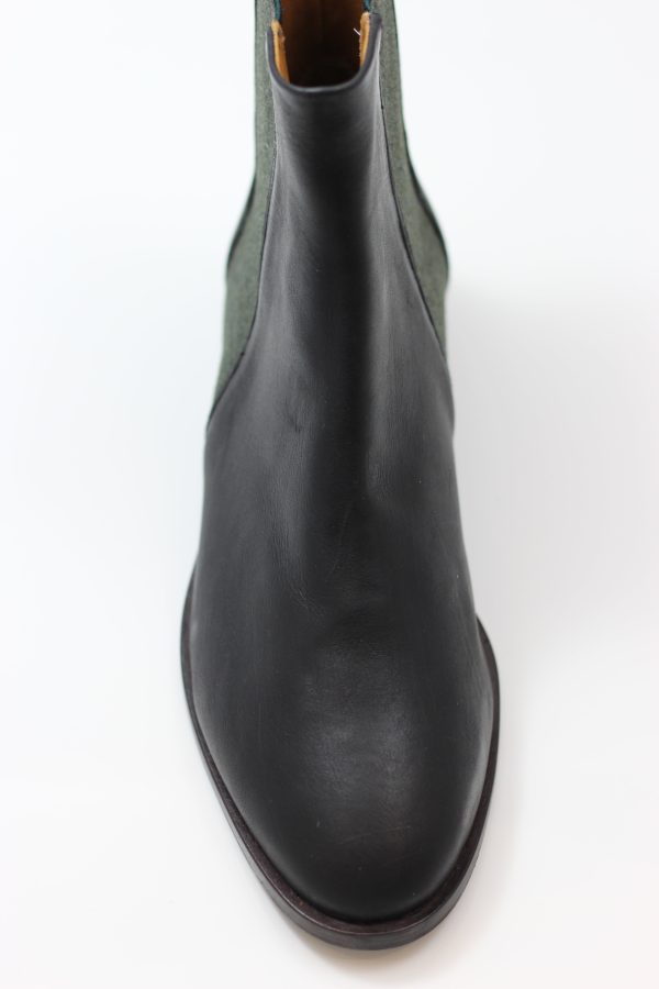 Women s Medlar Boot - Black Green Leather Felt Hot on Sale