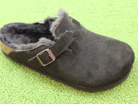 Women s Boston Shearling Clog - Mocha Suede Shearling Cheap