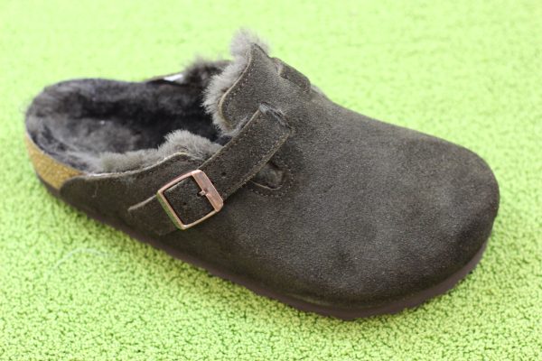 Women s Boston Shearling Clog - Mocha Suede Shearling Cheap