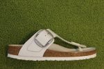 Women s Gizeh Big Buckle Sandal - White Leather Cheap