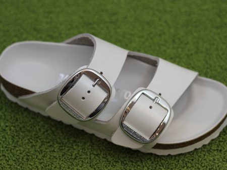 Women s Arizona Big Buckle Sandal - White Leather Online