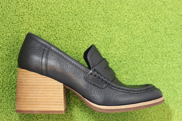 Women s Modeste Heel Loafer - Black Leather on Sale