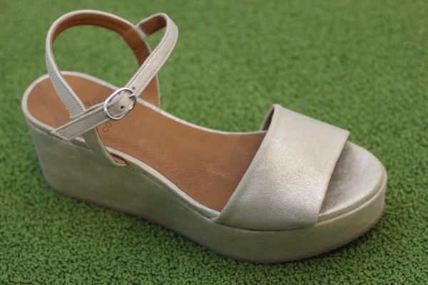 Women s Lauren Sandal - Champan Metallic Leather Sale