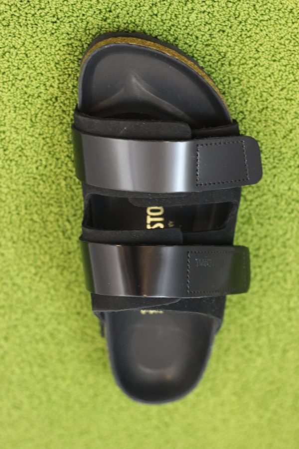 Women s Uji Hex Sandal - Black Black Hi Shine Leather Nubuck For Cheap