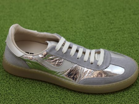 Women s 3AS420 Sneaker - Silver Metallic Leather For Cheap