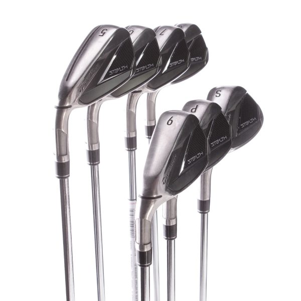 TaylorMade Stealth Steel Mens Left Hand Irons 5-SW Regular - KBS Max 85 Fashion