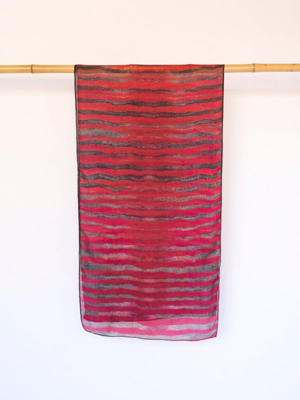 Long silk scarf, waves Hot on Sale