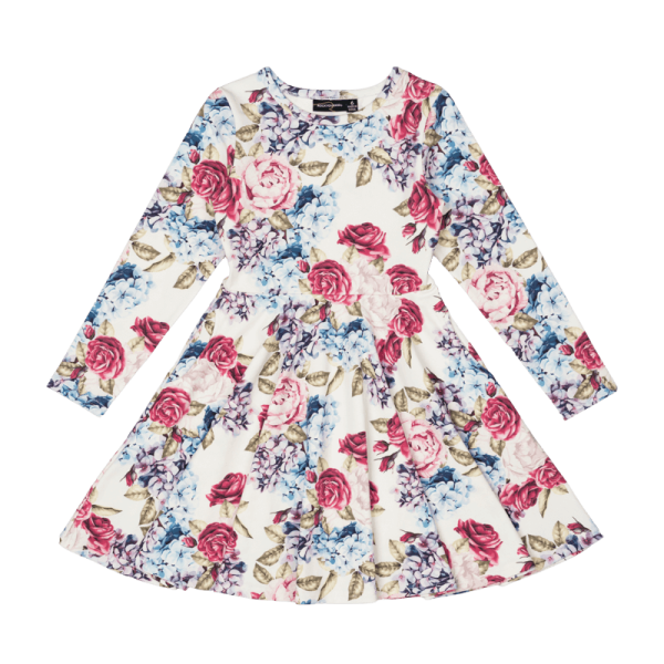 Rock Your Kid Lena Long Sleeve Waisted Dress - Floral (Size 2-12) For Cheap