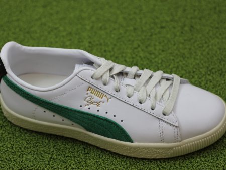 Unisex Clyde Base Sneaker - White Green Leather Suede Sale