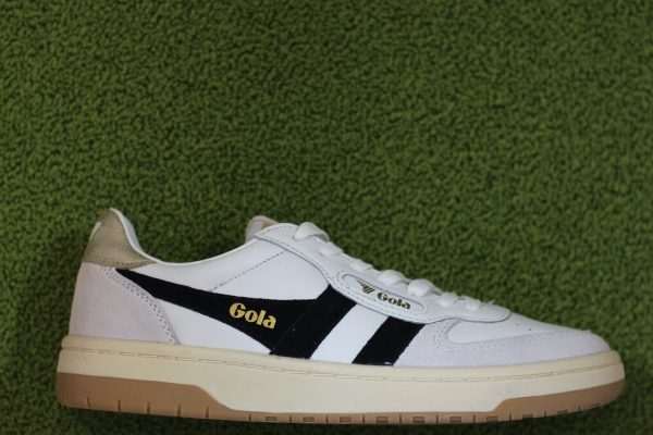 Women s Hawk Sneaker - White Black Gold Leather Suede Supply