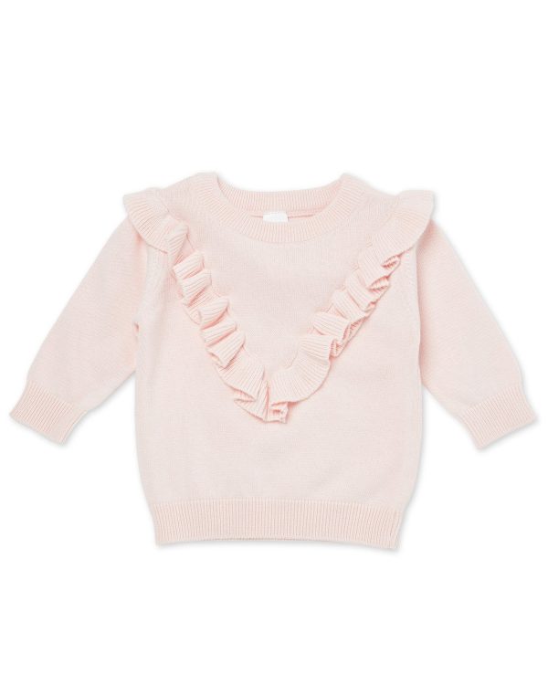 Walnut HAZEL FRILL JUMPER PALE PINK Supply