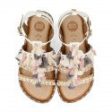 WHITE SANDALS WITH PINK AND GREY POMPONS FOR GIRLS For Cheap