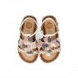 WHITE SANDALS WITH GREY AND PINK POMPONS FOR GIRLS Sale