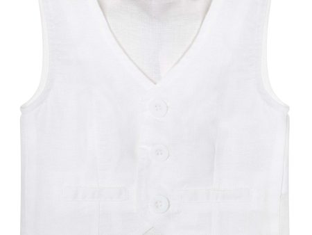 Max & Jack Toby Linen Vest - Ivory (Size 000-2) Cheap