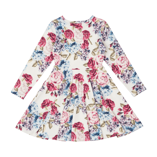 Rock Your Kid Lena Long Sleeve Waisted Dress - Floral (Size 2-12) For Cheap