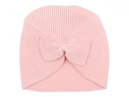 Bebe Layla Bow Knit Beanie in Pink (Size NB-3Y) Sale