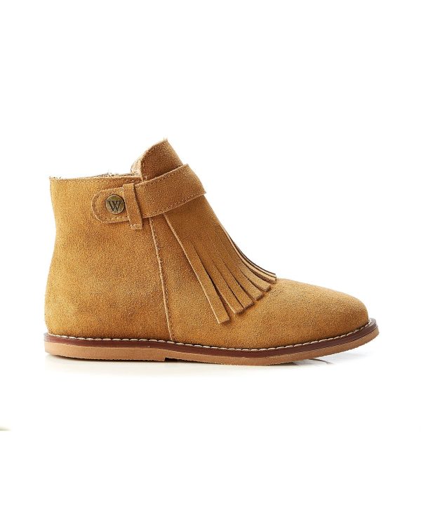 Walnut Becky Suede Fringe Boot - Tan Online