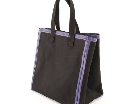 Canvas tote bag, black & purple Sale