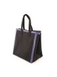 Canvas tote bag, black & purple Sale