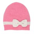 Bebe Pink Beanie w  Knit Bow Sale