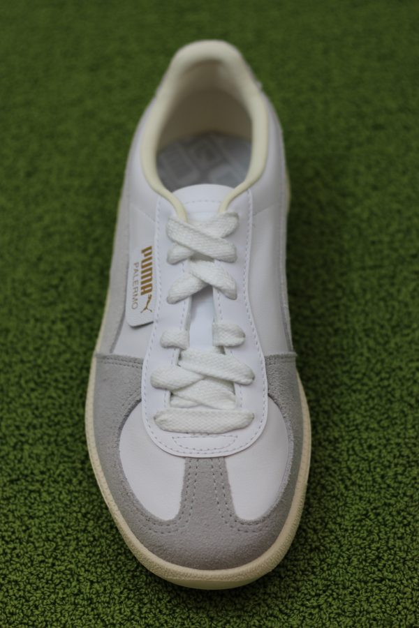 Unisex Palermo Sneaker - White Grey Leather Suede Fashion