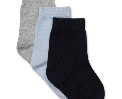 Marquise 3pk Knitted Socks- Navy Blue Grey on Sale