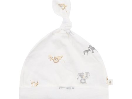 Bebe White Label Safari Organic Beanie (Size NB-9M) Online now