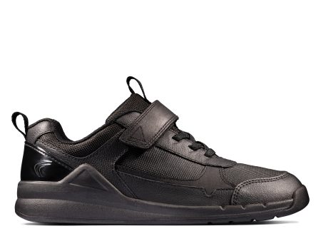 Clarks 26153474  Orbit Sprint Y Black Leather Sale