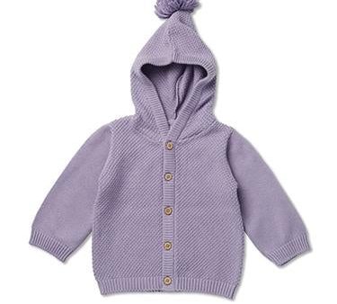 Walnut GABLE KNIT HOOD CARDI LILAC Online