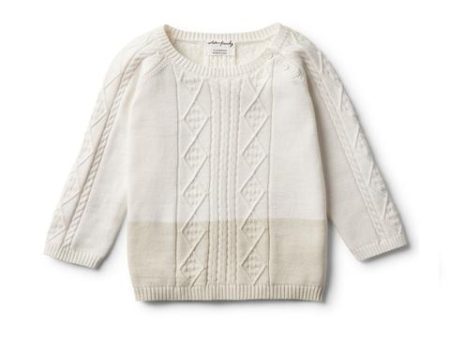 Wilson & Frenchy Ecru Dipped Cable Knit Jumper Online Sale