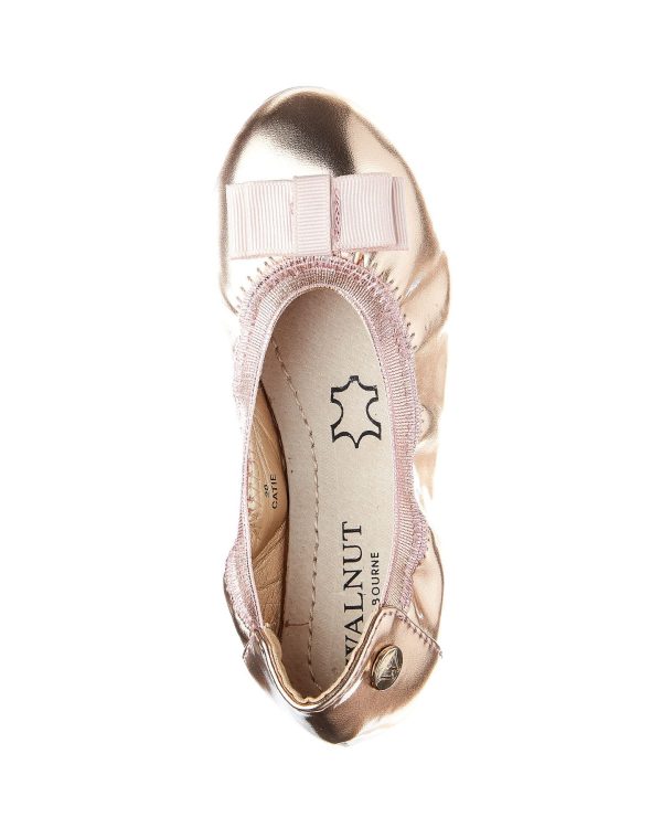 Walnut Catie Bow Ballet in Rose Gold Sale