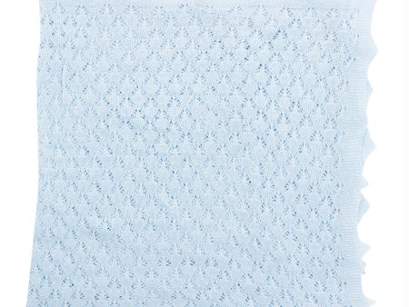 Bebe Scalloped Edge Blanket in Blue Hot on Sale