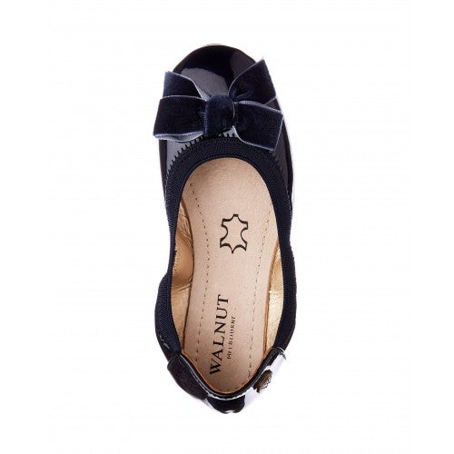 Walnut Catie Bow Ballet in Navy For Sale