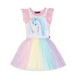 Rock Your Kid Blue Unicorn Singlet Circus Dress - Pink (Size 2-7) Sale