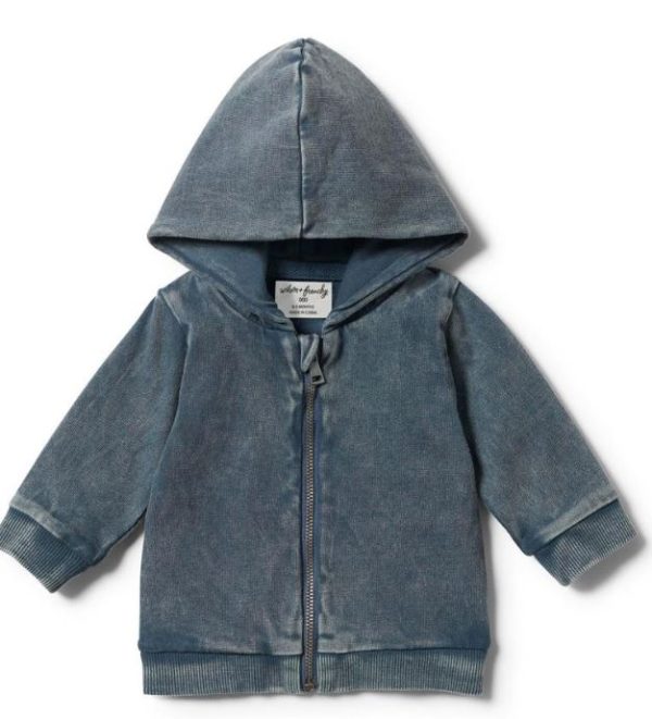 Wilson & Frenchy Hooded Jacket- Steel Blue Sale