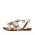 WHITE SANDALS WITH PINK AND GREY POMPONS FOR GIRLS For Cheap