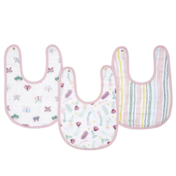 Aden + Anais Essentials 3 Packs Classic Snap Bibs - Floral Fauna For Sale