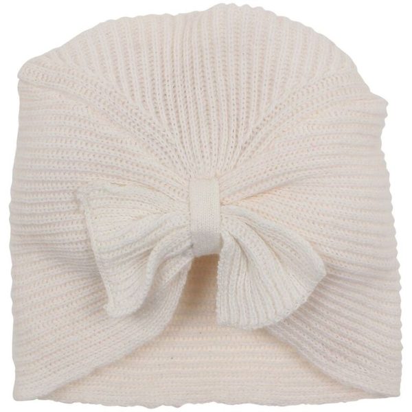 Bebe Cable Bow Knit Beanie - Cloud Hot on Sale