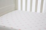 L il Fraser 1 Piece Fitted Cot Sheet - Pink Raindrops For Sale