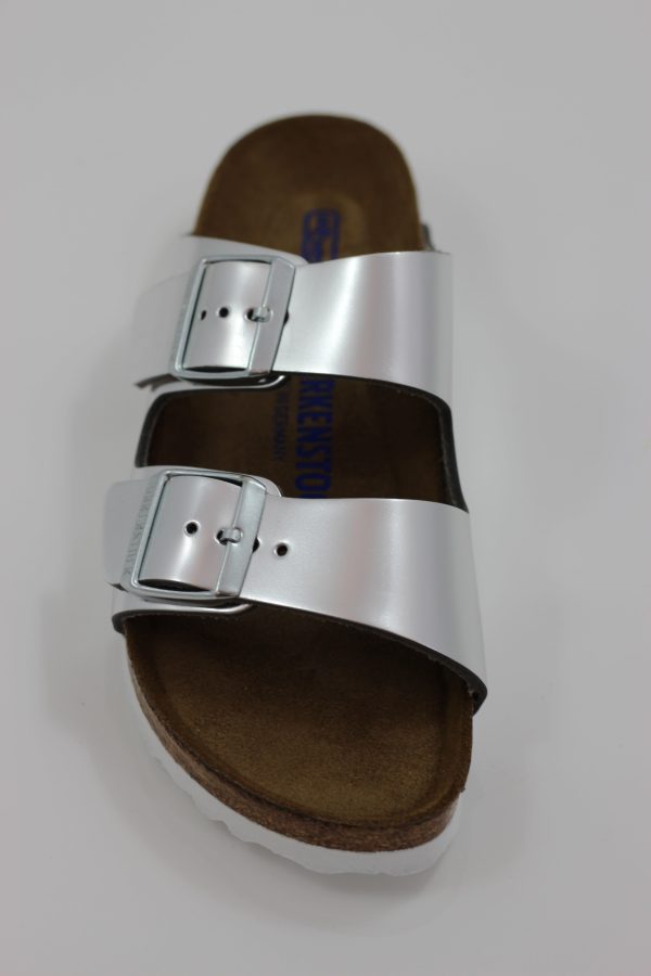 Women s Arizona Sandal - Metallic Silver Leather Online now