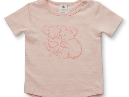 Walnut + May Gibbs Frankie Tee - Koala Cuddles in Pink (Size 000 - 4) Cheap